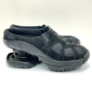 ZCoil Clog Zueco Womens 8 Black Suede Mesh Orthopedic Slides Spring Heel Comfort